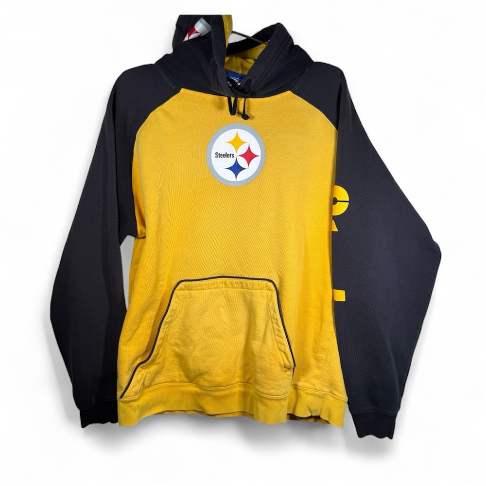 Pittsburgh Steelers NFL Yellow Navy Hoodie Men’s Large Football Sweatshirt